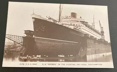 G.b. Shipping Southampton S.s.  Bremen  F.g.o. Stuart. Clearer B&w Than Shown. • £4.99