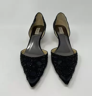 $49.99 • Buy Badgley Mischka Women's Black Ginny Embellished Dress Pump Shoes Size 11