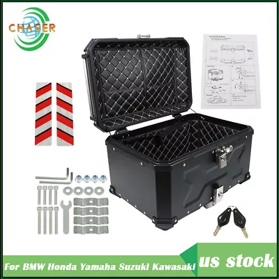 Aluminum Trunk 65L Motorcycle Top Case Waterproof Luggage Storage Tour Tail Box • $158.49