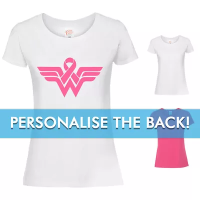 WONDER WOMAN Cancer Ladies T-Shirt Charity Walk Run Mud Run Race For Life • £10.99