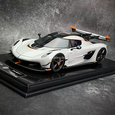 FrontiArt 1/18 Koenigsegg Jesko Diecast Model Crystal White Car Toy Gift Display • $599.99