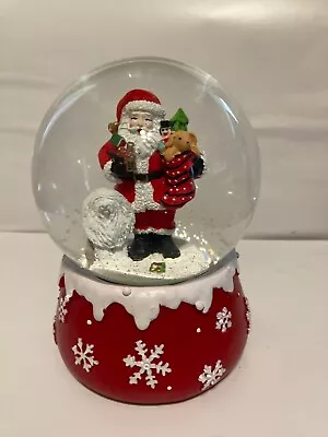 Vintage Large Christmas Snow Globe Red Musical With Toys And Tree • $10