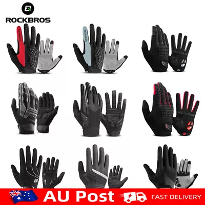 ROCKBROS Cycling Bicycle Gloves Touch Screen Thermal Windproof MTB Bike Gloves • $23.88