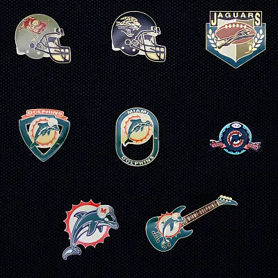 VTG NFL Team Logo Lapel Hat Pin Miami Dolphins Tampa Bay Bucs Jacksonville Jags • $11.99