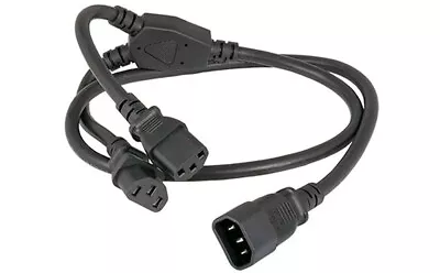 3 FT IEC320 C14 Male Plug To Dual  IEC320 C13 Power Splitter Cord • $6.30