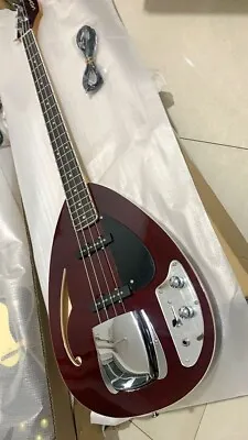 Free Shipping 4 String VOX Electric Bass Guitar Teardrop Shape In Wine 202003 • $308