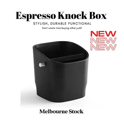 $37.95 • Buy Coffee Knock Box Waste Container Grinds Espresso Tamping Bin Black ABS Bucket