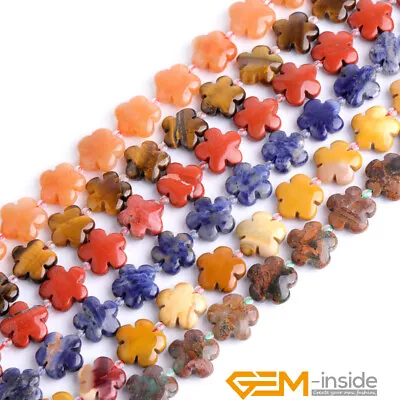 15mm Natural Assorted Gemstones Flower Plant Loose Beads For Jewelry Making 15  • $9.42
