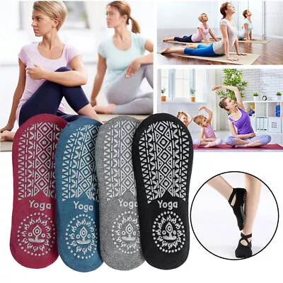 1-3 Pairs Anti-Slip Grip Socks Yoga Barre Ballet Fitness Trampoline Floor Socks • $20.51