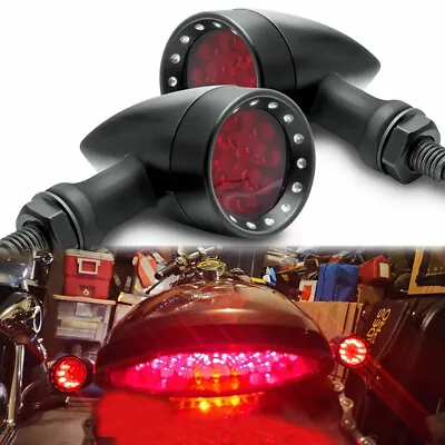 Motorcycle LED Bullet Stop Brake Turn Signal Tail Lights For Harley Softail Slim • $23.11