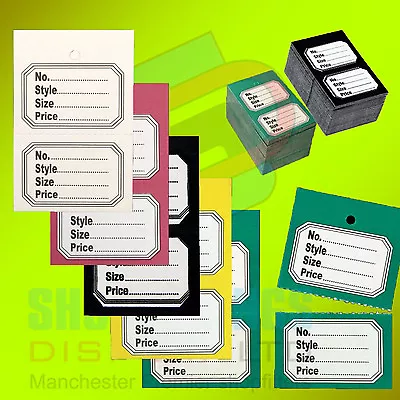 £1.99 • Buy 100x Clothes Garment Tickets Perforated Clothing Price Stock Tag Tagging Labels