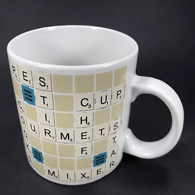 '05 Hasbro Scrabble Coffee Cup Mug Kitchen Theme Flax Art RECIPES Gourmet CHEF • $24.95