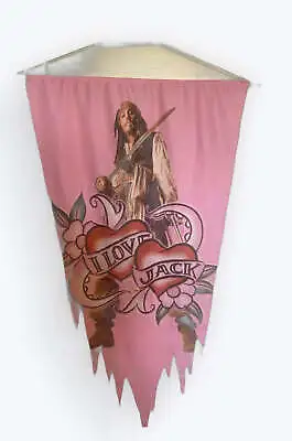  I Love Jack  Pink Pirate Banner Flag Pirates Of The Caribbean Johnny Depp • $29