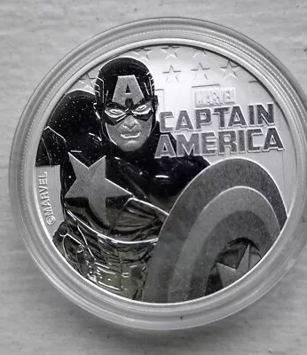 2019 Tuvalu Marvel Series Captain America Avengers 1 Oz .999 Silver Coin • $68