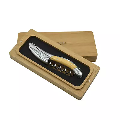 Laguiole En Aubrac Sommelier Corkscrew With Pale Yellow Camel Bone Handle • £189.98