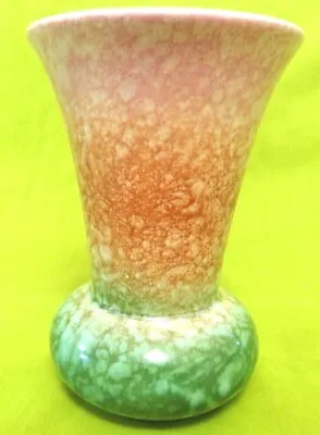 Sylvac 674 Posy Vase Green Brown Mottled 1950s Falcon Ware Excellent Condition • £12.99