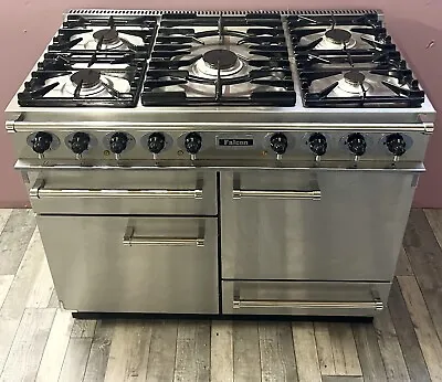 Falcon Deluxe 110cm Range Cooker In Stainless Steel And Chrome • £2300