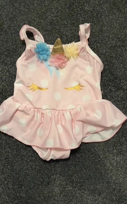 £3 • Buy Baby Girl Monsoon Unicorn Pink Swimsuit 0-3 Months, Worn Once