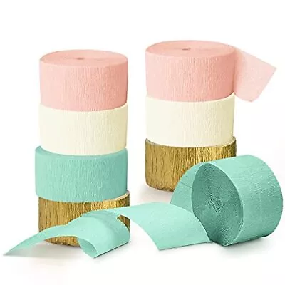 Pastel Party Decorations 8 Rolls Mint Green Pink Crepe Paper Streamers Paper ... • $20.39
