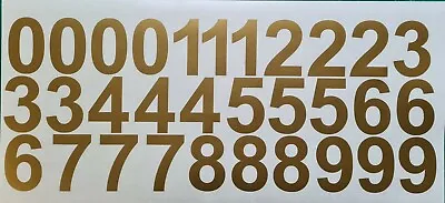 Sticky Vinyl Numbers Stickers Decals Bin Door Office Home Weather Proof GOLD • £2.05