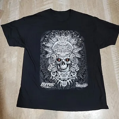 Aztec La Morenita Skull Glowing Eyes Mens T-Shirt Size XL  • $13.99