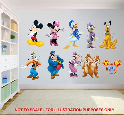 Club House Character Wall Sticker Home Kids Kids Bedroom Mouse Decor Cartoon • £2.99