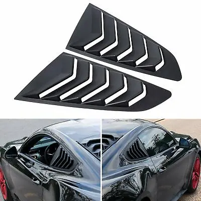 $37.59 • Buy Texture Black Quarter Side Window Louvers Scoop Cover For Ford Mustang 2015-2020