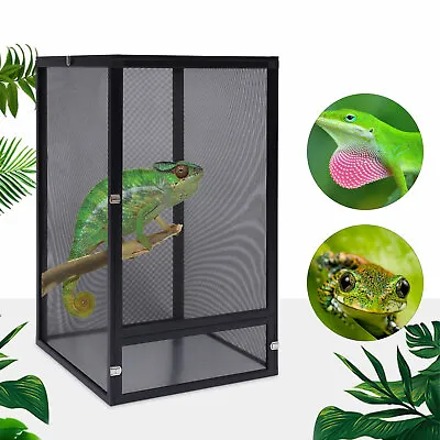 Large Tall Screen Cage Reptile Enclosure Chameleon Tall Breeding Mesh Box USA • $50.36