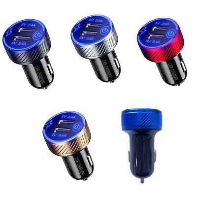 5V 2.4A USB Dual Port Car Adapter Charger With For  Power ON OFF Switch LED • £7.10