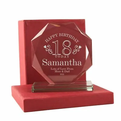 Engraved 18th Birthday Special Glass Award Gift For Her Girl 18 Keepsake Present • £27.99