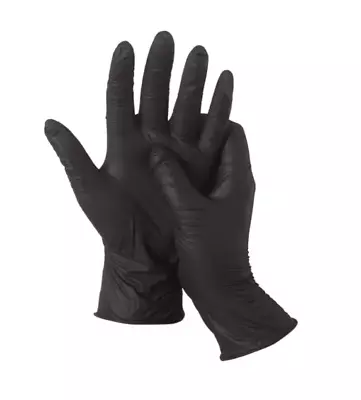 Black Nitrile Rubber Gloves 4 Mil Powder & Latex Free Durable ExamGrade Gloves • $14.99