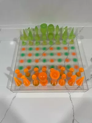 Karim Rashid Orange & Green Chess Set Bozart Game Mid-Century Modern  • $125