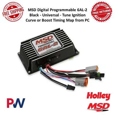 MSD Digital Programmable 6AL-2 Ignition Control - 12500 RPM W/ 14.4 Volts Black • $628.72