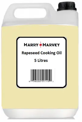 5 Litres Harry Harvey Rapeseed Cooking Oil Vegetable Cafe Restaurant Frying 5L  • £29.99