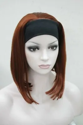 Women Wig Straight Ladies Daily 3/4 Headband Half Wig Natural Hair Cosplay Wig • £15.59