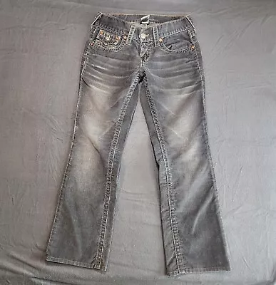 True Religion Jeans 28/28 Corduroy Pants Gray Bootcut  Billy USA 28x28 Y2k  • $60