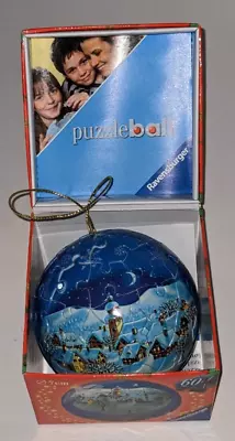 Ravensburger PUZZLEBALL PEOPLE ICE SKATING CHRSITMAS ORNAMENT PUZZLE BALL EUC • $17.50