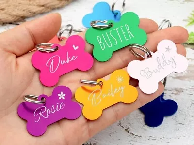 £2.49 • Buy Dog Tag Personalised Engraved ID Pet Tags Cat Identification Collar Name Tag