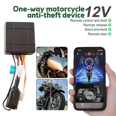 Motorcycle Scooter Security Alarm System Remote Control Anti-theft Engine Start • $28.39