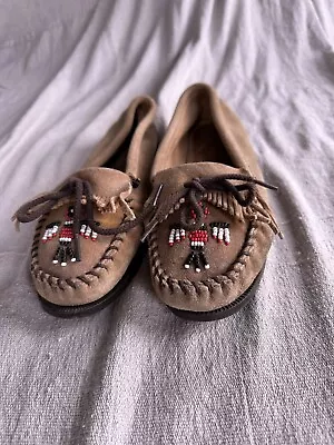 Phoenix Beaded Beadwork Minnetonka Soft Sole Moccasins 8 Womens • $12