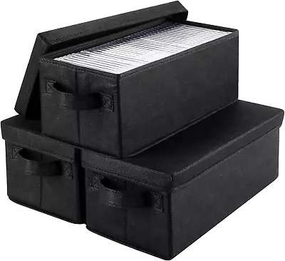 HATTERTOP CD Storage Box Set Of 3 DVD Storage Case 14.2 X 6.3 X 5.5 Inch CD Cas • $30.21