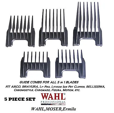 Wahl 5 In 1 Blade Attachment Guide COMB SET For ACADEMYGENIOBELLISSIMABeretto • $42.38