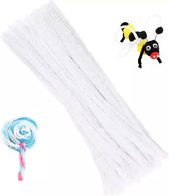 100 Pieces Pipe Cleaners Chenille Stem Solid Color Pipe Cleaners Set Pipe Clean • $18.43