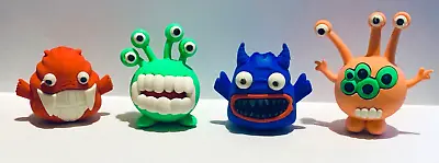 RUBBER MONSTER SPACE ALIENS X4 LIKE CRATER CRITTER CEREAL TOYS • $6