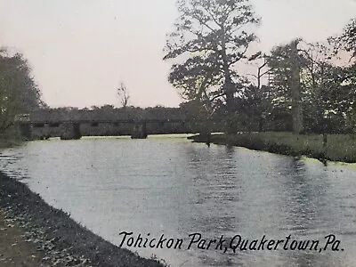 C 1919 River And Bridge In Tohickon Park Quakertown PA Antique DB Postcard • $1.12