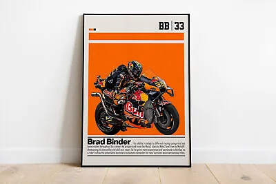 Brad Binder Poster  Sports Fan Wall Art  MotoGP Fans Modern Sports Decor  24x36 • $22.99