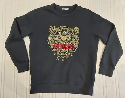 Kenzo Paris Tiger Embroidered Logo Fleece Sweater Jumper Sweatshirt S GUC • $70