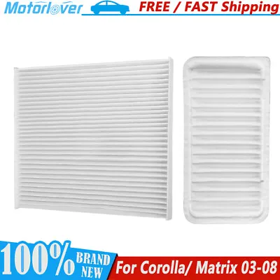 $10.29 • Buy Cabin Air And Air Filter Combo For Toyota Corolla Matrix 1.8l Engine 2003 - 2008