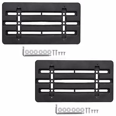 2x Universal Car License Plate Tag Holder Bumper Mounting Brackets With Screws • $16.98