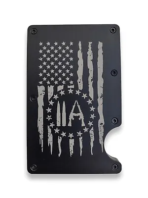 2nd Amendment Minimalist Wallet American Flag Tactical RFID Blocking Money Clip  • $16